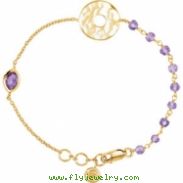 18kt Yellow Vermeil BRACELET Complete with Stone UNEVEN AND ROUND VARIOUS AMETHYST Polished 7.5" BRA