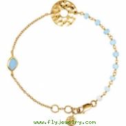 18kt Yellow Vermeil BRACELET Complete with Stone UNEVEN AND ROUND VARIOUS BLUE CHALCEDONY Polished 7