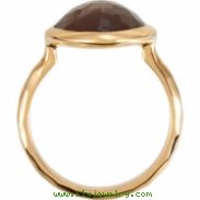 18kt Yellow Vermeil Ring Complete with Stone NONE 07.00 ORGANIC 15.00X11.00X06.00 MM SMOKY QUARTZ Po