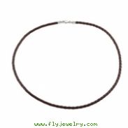 20 INCH NONE 4 MM BLACK FAUX LEATHER NECKLA