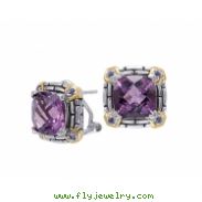 Alesandro Menegati 14K Accented Sterling Silver Earrings with Amethyst and Iolite
