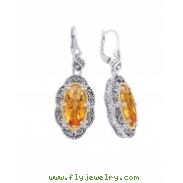 Alesandro Menegati 14K Accented Sterling Silver Earrings with Citrine and White Topaz