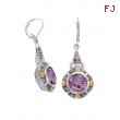 Alesandro Menegati 14K Accented Sterling Silver Earrings with Diamonds and Amethyst