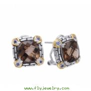 Alesandro Menegati 14K Accented Sterling Silver Earrings with Smoky Quartz and Iolites