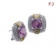 Alesandro Menegati 14K Accented Sterling Silver Earrings with White Topaz and Amethyst