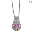 Alesandro Menegati 14K Accented Sterling Silver Necklace with Diamonds and Amethyst