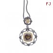 Alesandro Menegati 14K Accented Sterling Silver Necklace with Smoky Quartz and Diamonds 