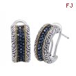 Alesandro Menegati 18K Accented Sterling Silver Earrings with Blue Sapphires