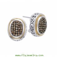 Alesandro Menegati 18K Accented Sterling Silver Earrings with Brown Diamonds