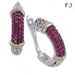 Alesandro Menegati 18K Accented Sterling Silver Earrings with Rubies