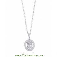 Alesandro Menegati Sterling Silver Circle Necklace with Diamonds and White Topaz