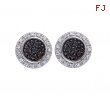 Alesandro Menegati Sterling Silver Earrings with Black and White Diamonds