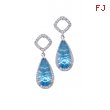 Alesandro Menegati Sterling Silver Earrings with Diamonds and Blue Topaz