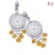 Alesandro Menegati Sterling Silver Fashion Earrings with Citrines