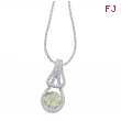 Alesandro Menegati Sterling Silver Necklace with Diamonds and Green Amethyst