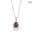 Alesandro Menegati Sterling Silver Necklace with Diamonds and Large Garnet