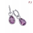 Alesandro Menegati Sterling Silver Pendant Earrings with Diamonds and Amethyst