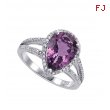 Alesandro Menegati Sterling Silver Ring with Diamonds and Amethyst