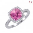 Alesandro Menegati Sterling Silver Ring with Diamonds and Pink Quartz