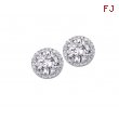 Alesandro Menegati Sterling Silver Round Stud Earrings with Diamonds and White Topaz