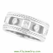 Antique Style Diamond Ring Band White Gold