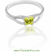 AUGUST Bfly Cz Birthstone Ring With Box