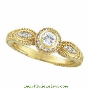 Bezel Diamond Ring 14K Yellow Gold