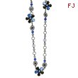 Black-Plated Blue Crystal Flower 36