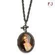Black-plated Woman Decal Locket 30