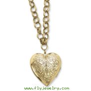 Brass-tone Heart Locket On 28" Necklace