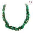 Brass Tone Turquoise Necklace 16