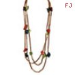 Capiz Shell, Bamboo & Acrylic Bead Slip-on Necklace