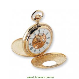 Charles Hubert 14k Gold-plated White Dial Pocket Watch