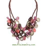Coconut, Wicker Rings & Acrylic Bead Necklace