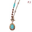Copper-tone Aqua & Brown Beads 16