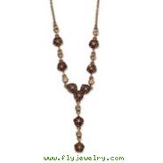Copper-tone Light Colorado & Brown Crystal 15" With Extension Necklace