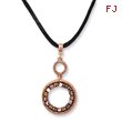 Copper-tone Purple, Pink & Yellow Crystal Circle 16