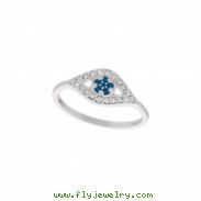 Diamond & sapphire eye ring