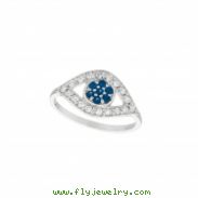 Diamond & sapphire eye ring
