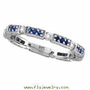 Diamond And Blue Sapphire Ring Band