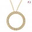 Diamond Circle Necklace Pendant 14K Yellow Gold