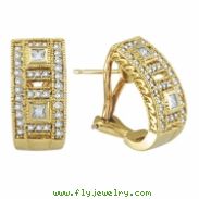 Diamond Earrings 14K Yellow Gold