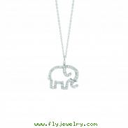 Diamond elephant necklace