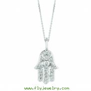 Diamond hand of god necklace