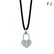Diamond heart lock necklace