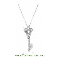 Diamond key necklace