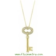 Diamond key necklace