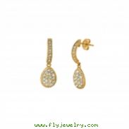 Diamond pear shape drop earrings