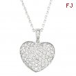 Diamond Puffed Heart Pendant Necklace