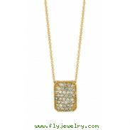 Diamond rectangular shape necklace